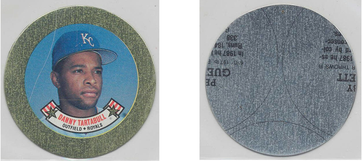 1988 Topps Baseball Coins Metal Proof Discs 029 Danny Tartabull